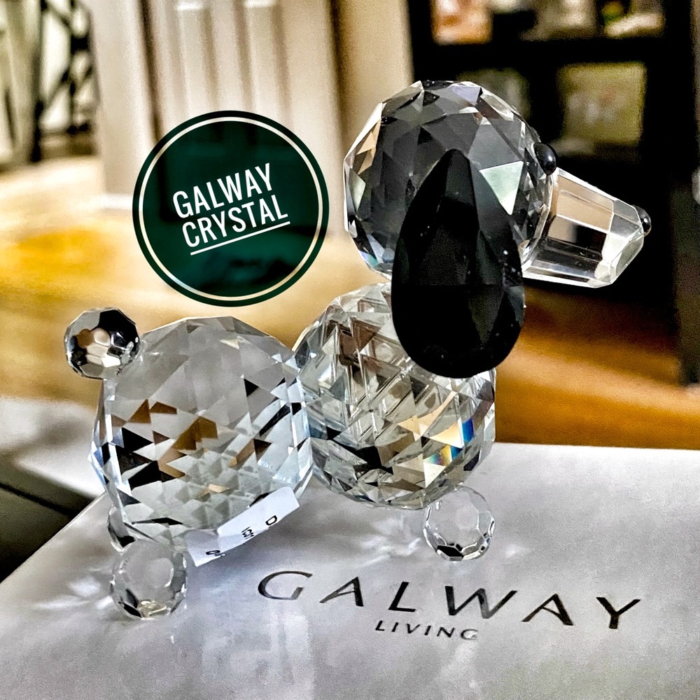 Galway Crystal Figurine Dachshund  Dog, New in Box